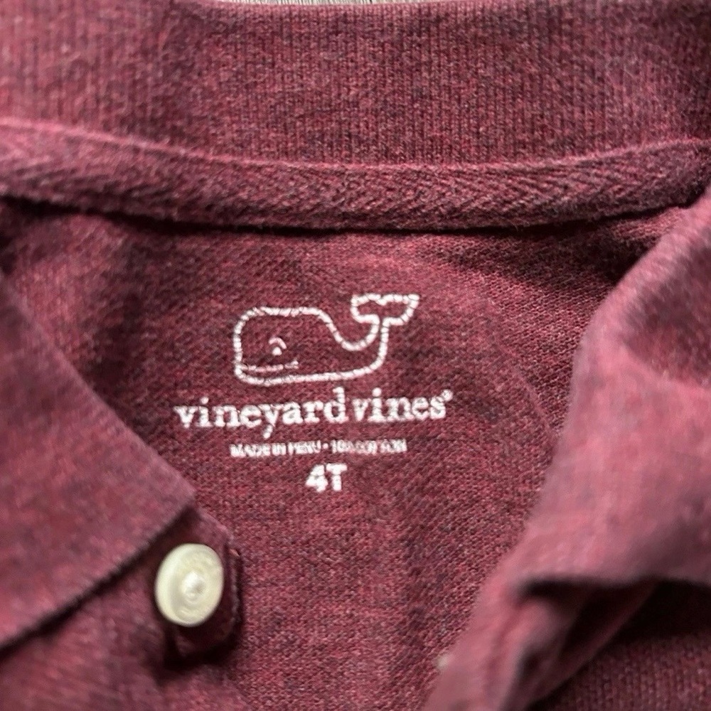 Vineyard Vines Toddler Boy Long Sleeve Maroon Polo Golf Shirt Size 4T - Picture 3 of 3